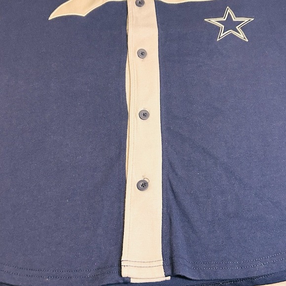 Starter Dallas Cowboys Baseball Jersey Men's XL Est 66 Blue Full Button - Picture 5 of 16